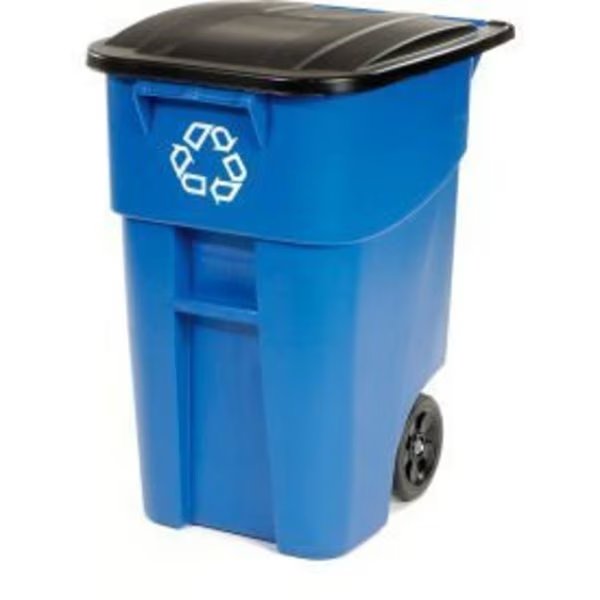 Rubbermaid Brute Recycling Can wLid, 50 Gallon, Blue, Rubbermaid Commercial, Mfr#: FG9W2773BLUE